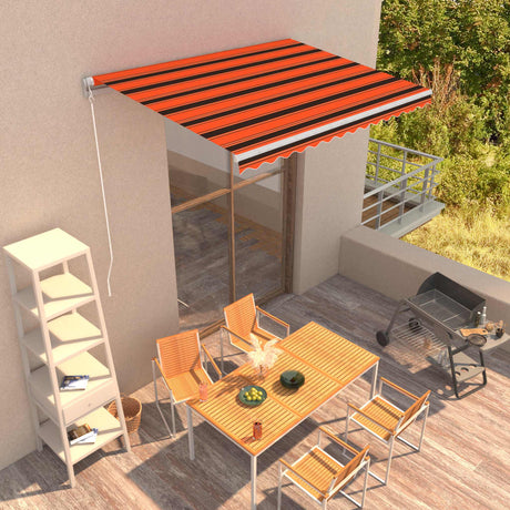 Vidaxx Markise manuell ausziehbar 350x250 cm Orange und Braun