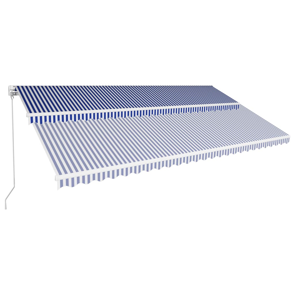 Vidaxl Luifel manually extends 600x300 cm blue and white