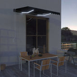 Vidaxl Luifel extendable with wind sensor and LED 300x250 cm anthracite