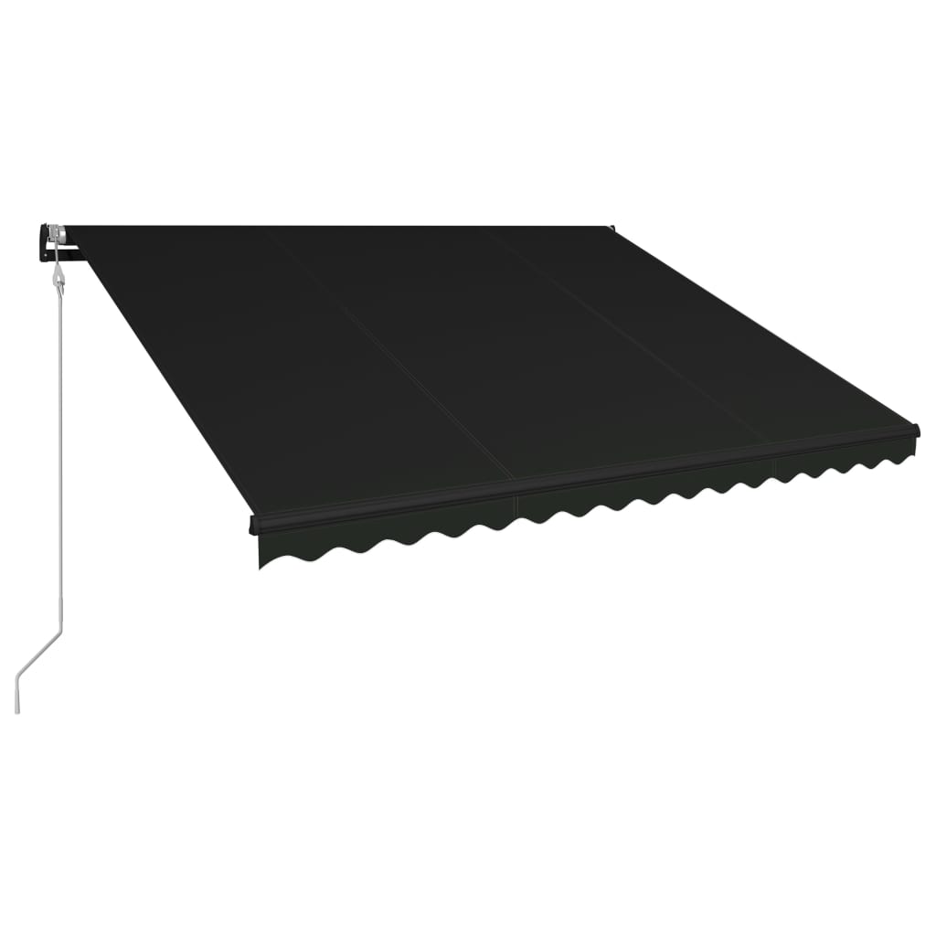 VidaXL Luifel uittrekbaar met windsensor en LED 450x300 cm antraciet