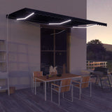 Vidaxl Luifel extensible con sensor de viento y antracita LED 500x300 cm