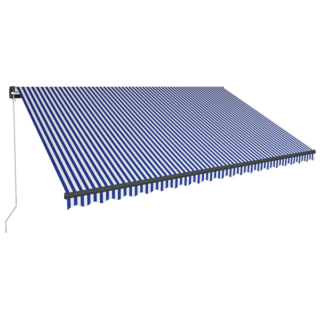 Vidaxl Luifel manually extendable with LED 500x300 cm blue and white