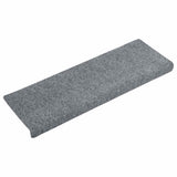 Vidaxl -Treppenmatten Selbstadhäsiv 15 Teile 65x21x4 cm hellgrau mit rechteckiger Rand