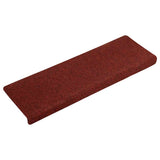 Vidaxl Treppenmatten Selbstadhäsiv 15 Teile 65x21x4 cm Bordeaux rote rechteckige Kante