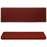 Vidaxl Treppenmatten Selbstadhäsiv 15 Teile 65x21x4 cm Bordeaux rote rechteckige Kante