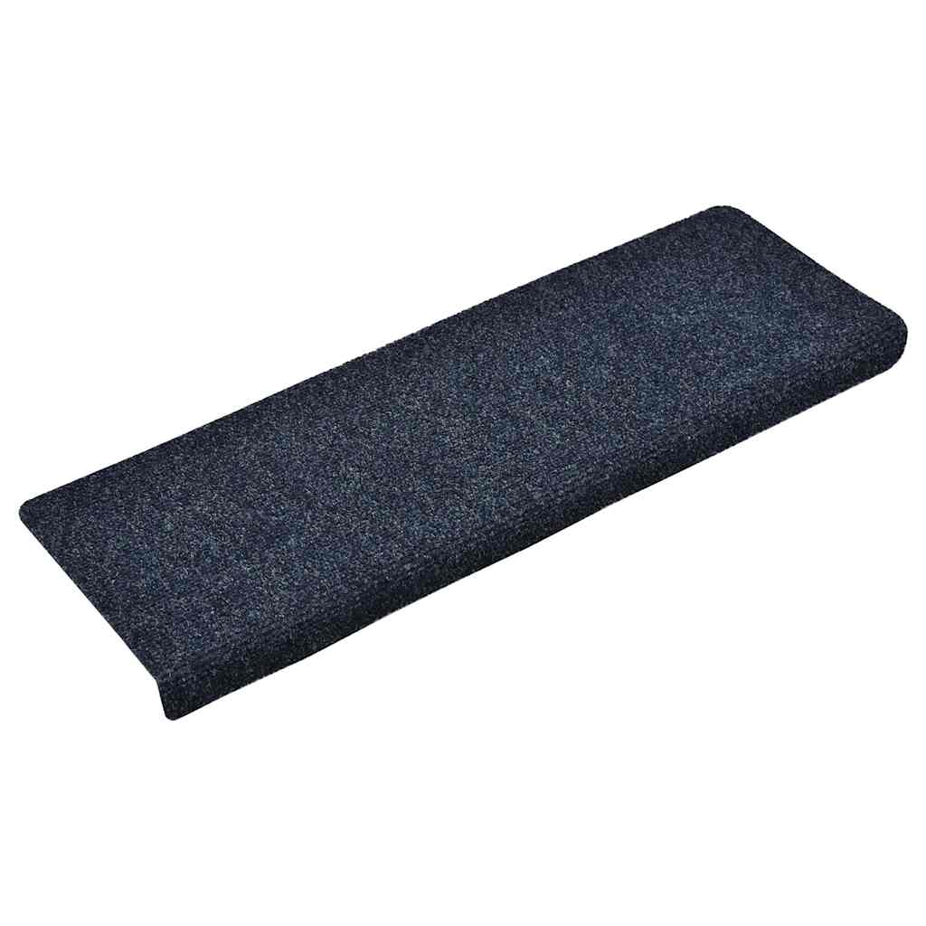 Vidaxl Treppenmatten Selbstadhäsiv 15 Teile 65x21x4 cm blaue rechteckige Kante