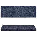Vidaxl Treppenmatten Selbstadhäsiv 15 Teile 65x21x4 cm blaue rechteckige Kante