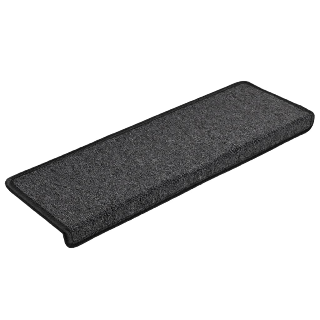 Vidaxl -Treppenmatten 15 ST 65x21x4 cm Anthrazit -Rechteckkante