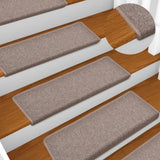 Vidaxl -Treppenmatten 15 ST 65x21x4 cm hellbraun mit rechteckiger Rand