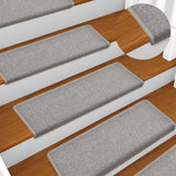 Vidaxl stair mats 15 st 65x21x4 cm light gray