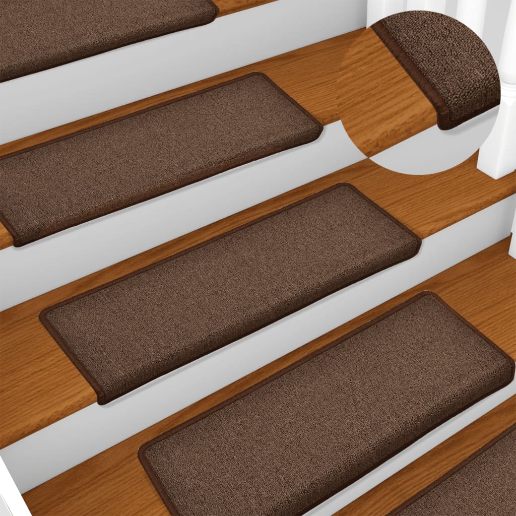 Vidaxl stair mats 15 st 65x21x4 cm brown