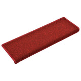 Vidaxl -Treppenmatten 15 ST 65x21x4 cm Bordeaux rechteckige Kante