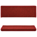Vidaxl -Treppenmatten 15 ST 65x21x4 cm Bordeaux rechteckige Kante