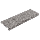 Vidaxl -Treppenmatten 15 ST 65x21x4 cm Grau