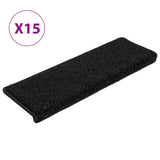 Vidaxl Stair Mats 15 St 65x21x4 cm svart