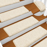 Esteras de escalera de Vidaxl 15 st 65x21x4 cm blanco