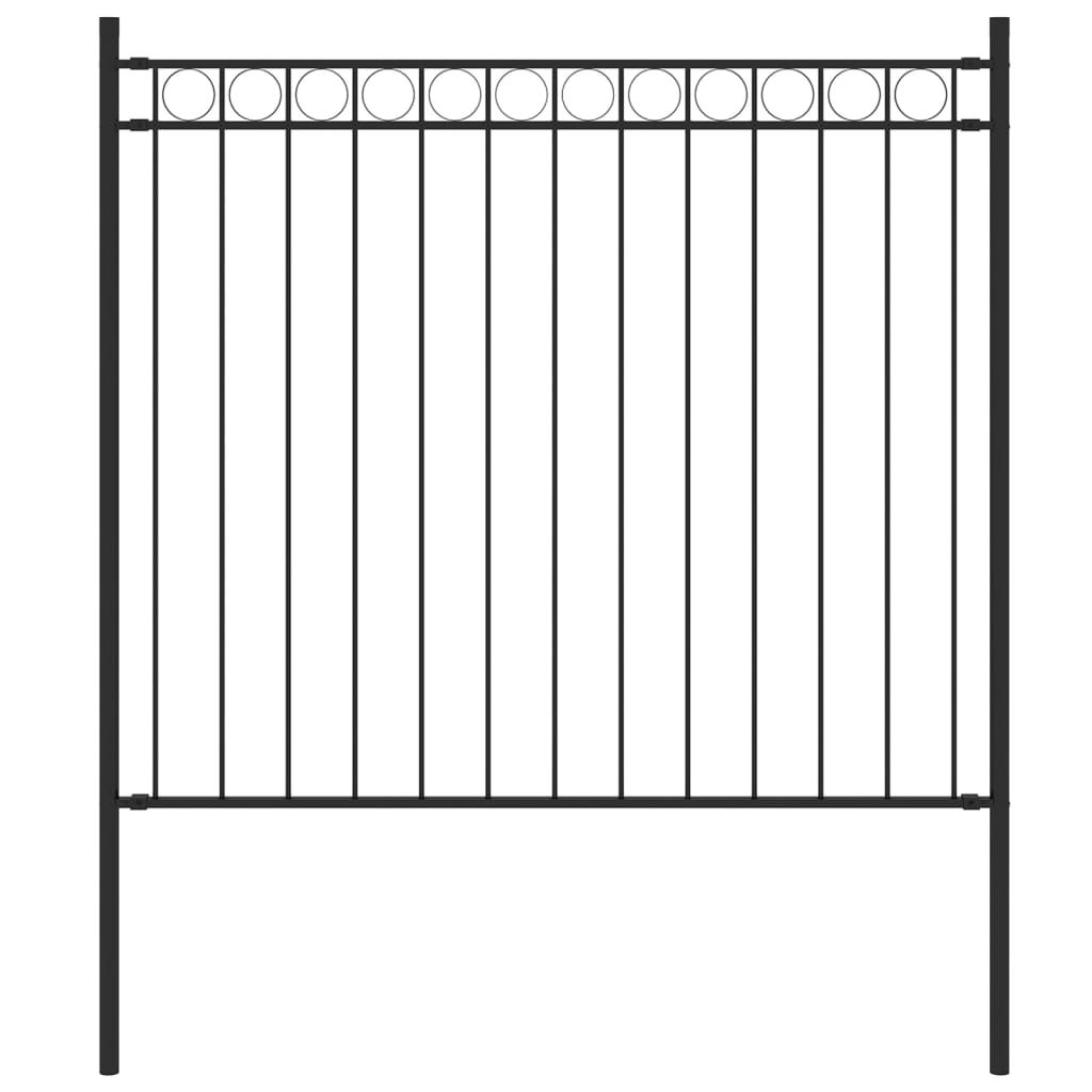 Vidaxl Garden Fence 1,7x0,8 m en acier noir