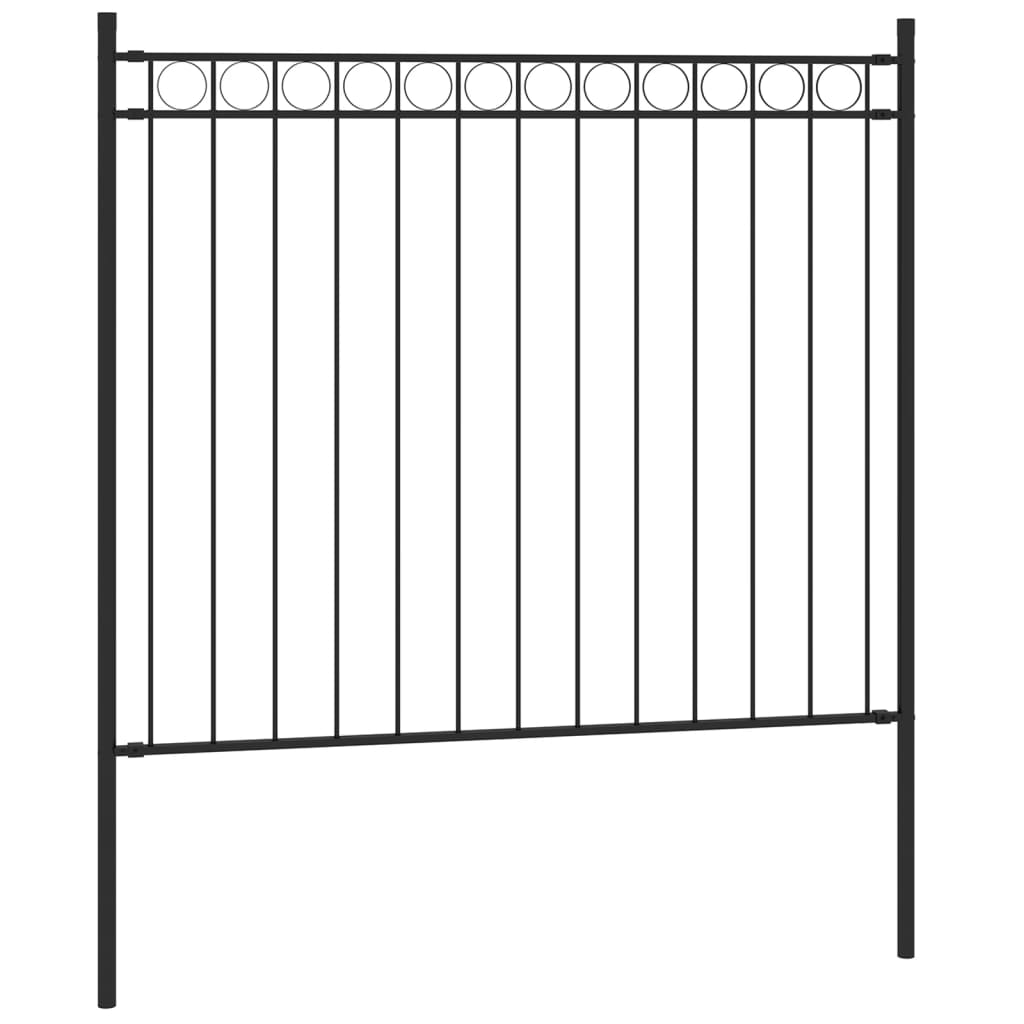 Vidaxl Garden Fence 1,7x0,8 m en acier noir