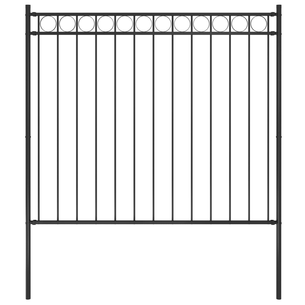 Vidaxl garden fence 1.7x1.5 m steel black