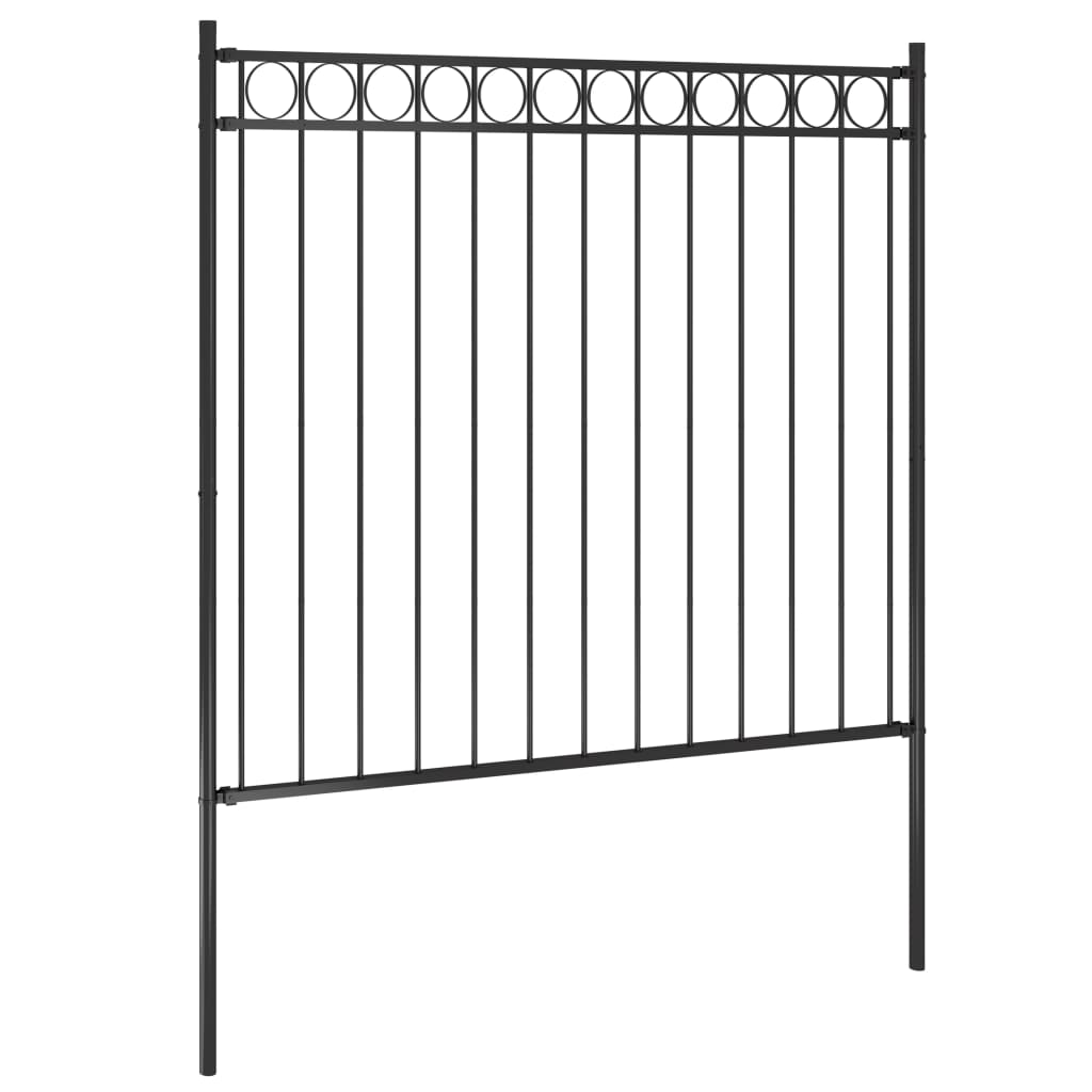 Vidaxl Garden Fence 1,7x1,5 m stalowy czarny