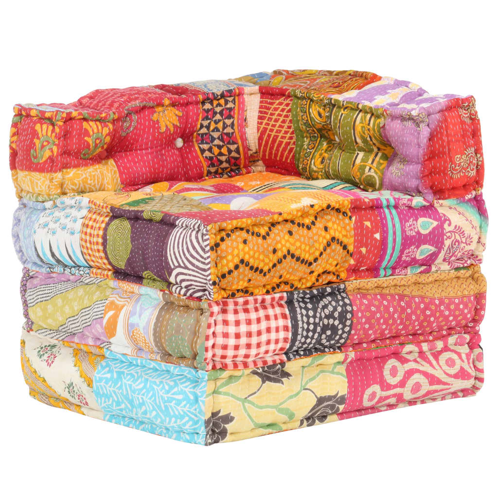 Vidaxl Pouf Modular Fabric Patchwork