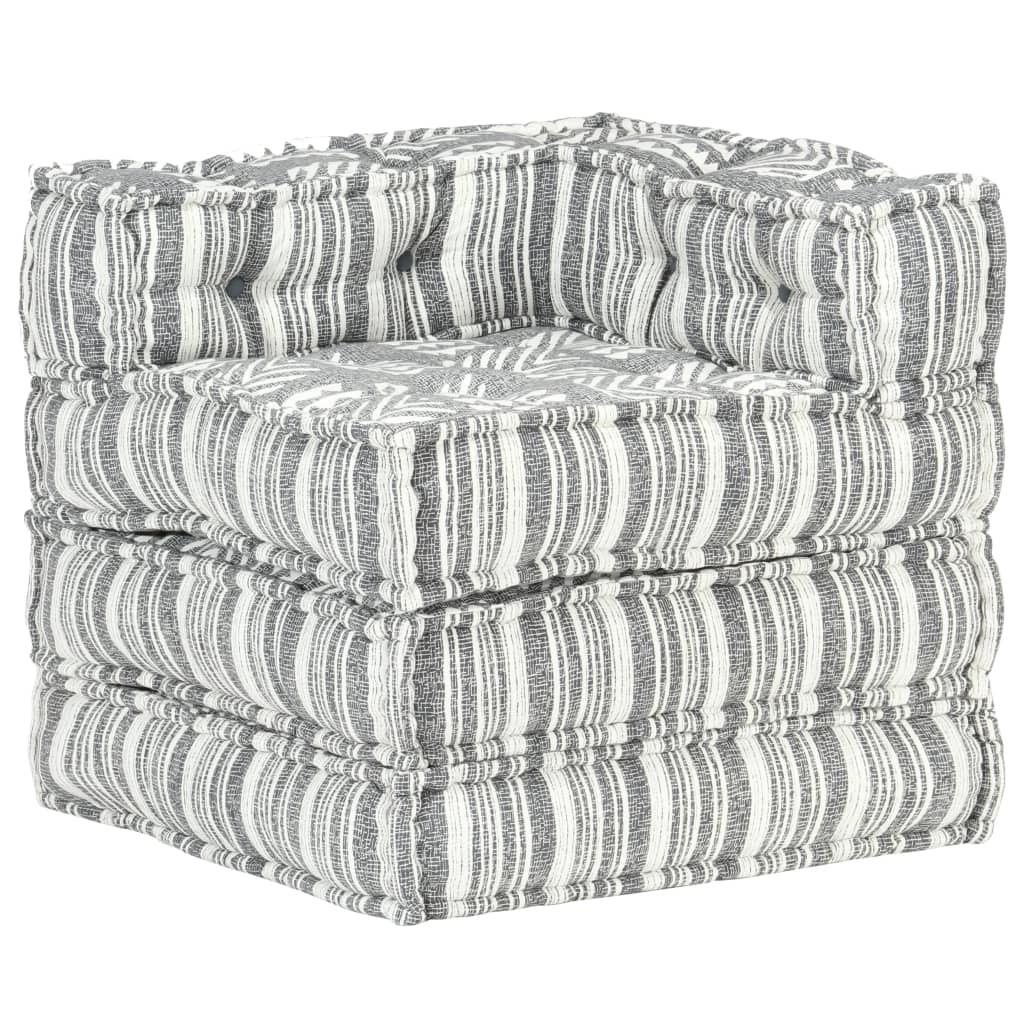 Vidaxl Pouf Modular Fabric gestreift grau