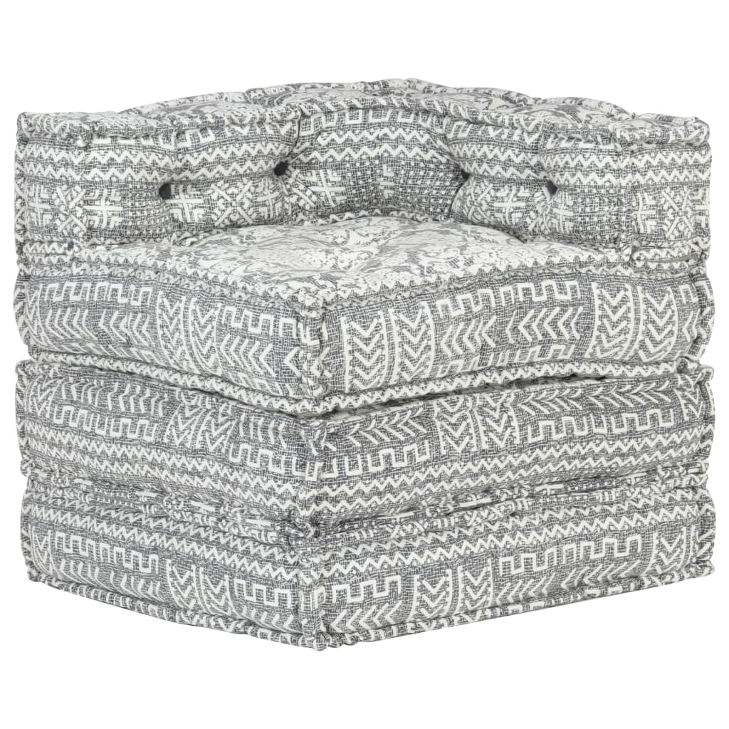 Vidaxl pouf tissu modulaire gris clair