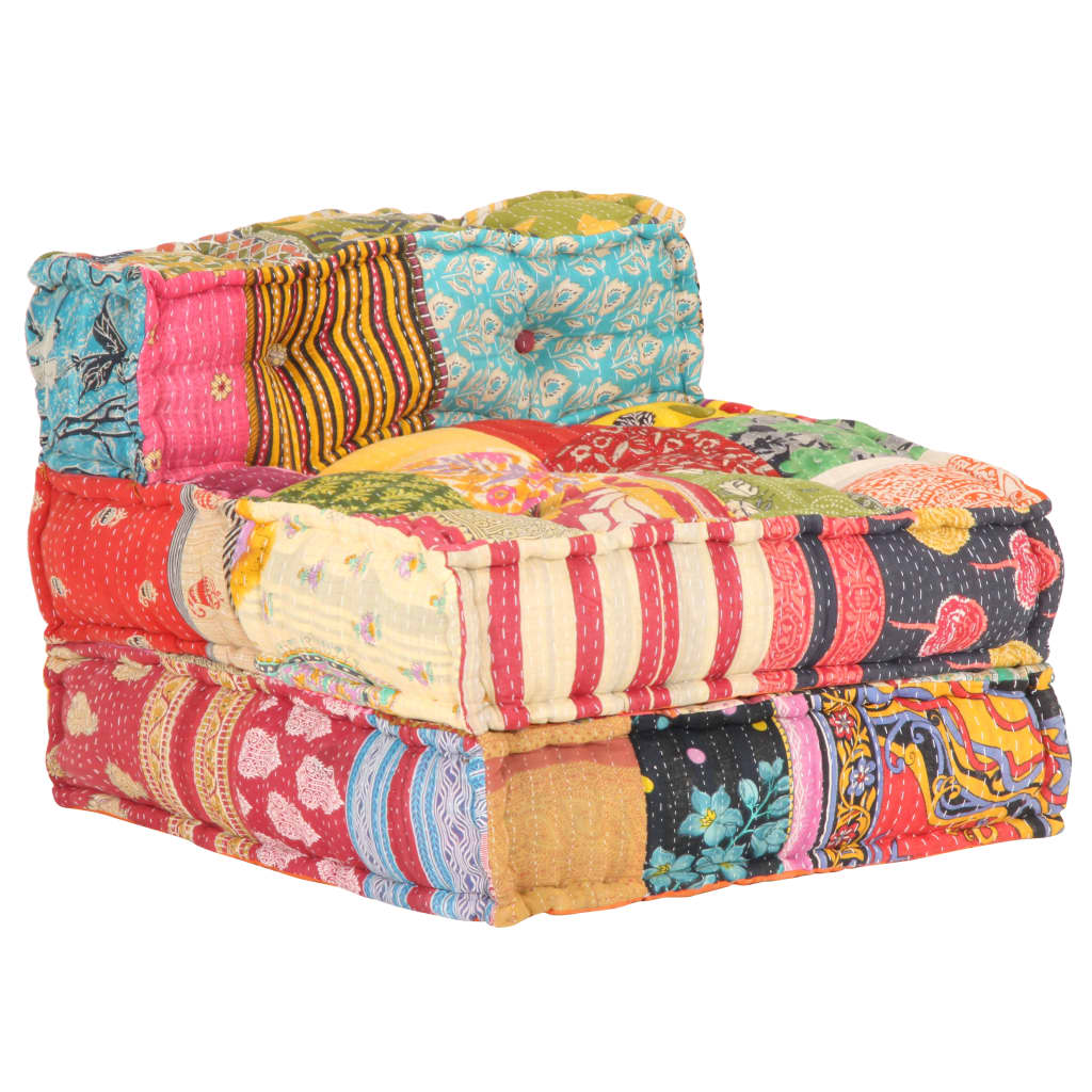 Vidaxl pouf modularna tkanina patchwork