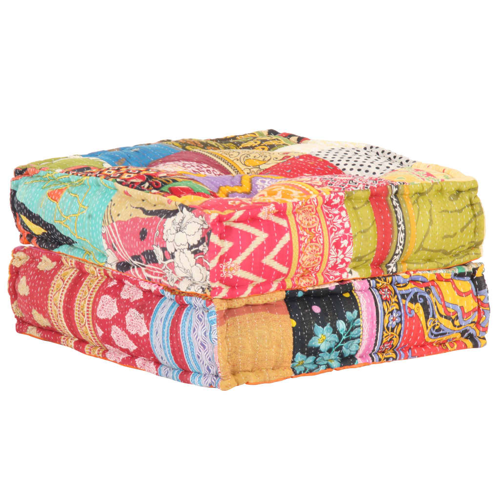 Vidaxl Pouf 60x70x36 cm Fabric Patchwork