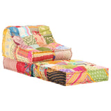 Vidaxl Pouf Patchwork en tissu modulaire