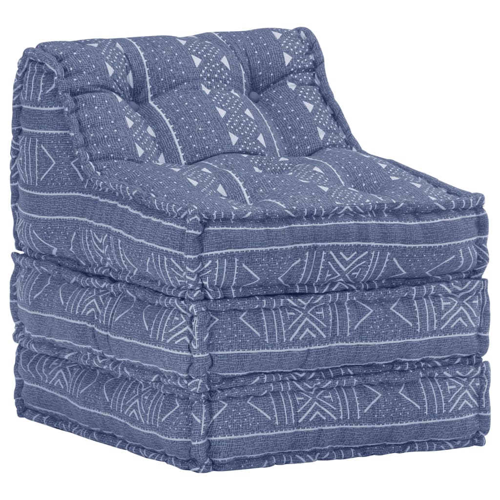 Vidaxl pouf tissu modulaire indigo