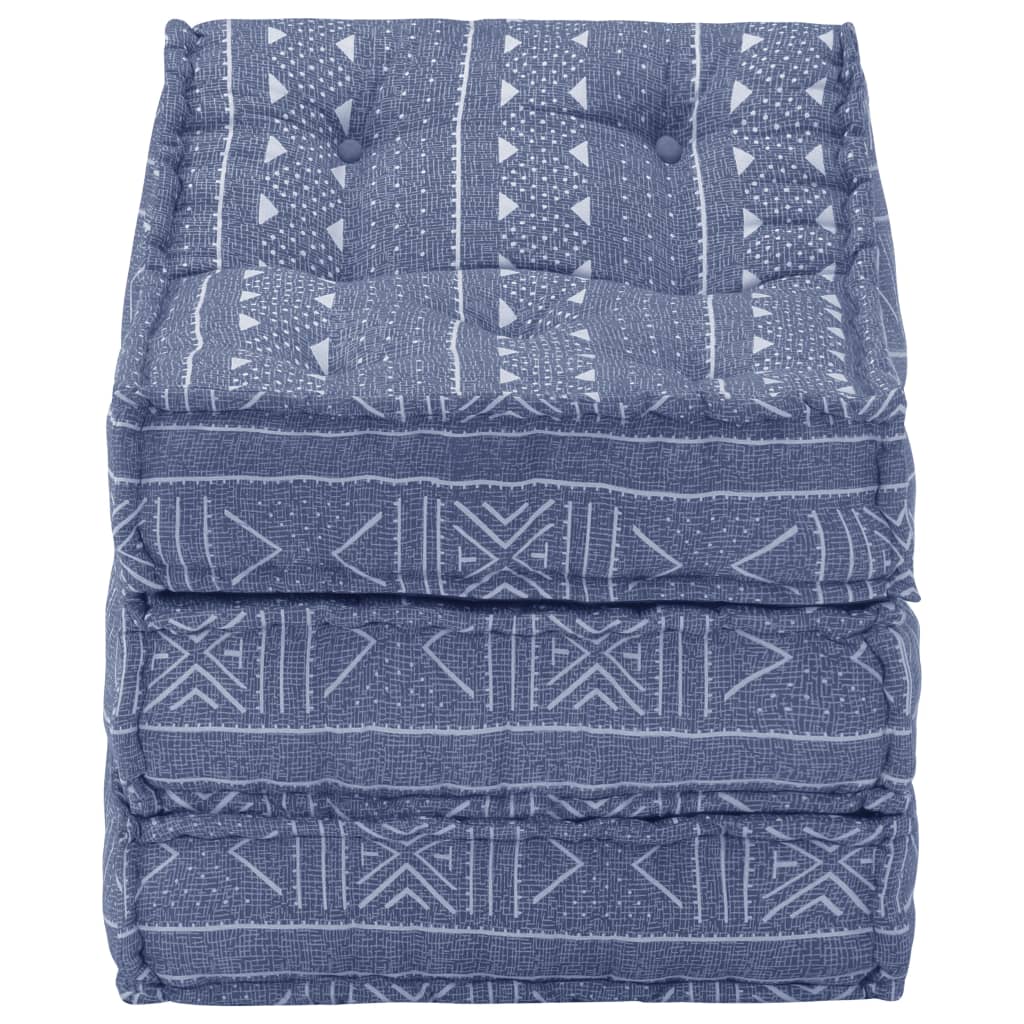 Vidaxl pouf tissu modulaire indigo