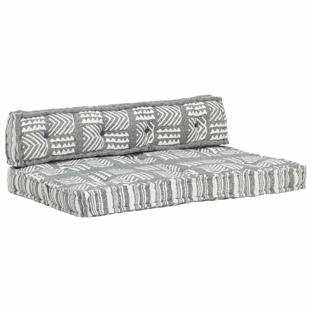 Vidaxl bankkussen pallet stof patchwork grijs