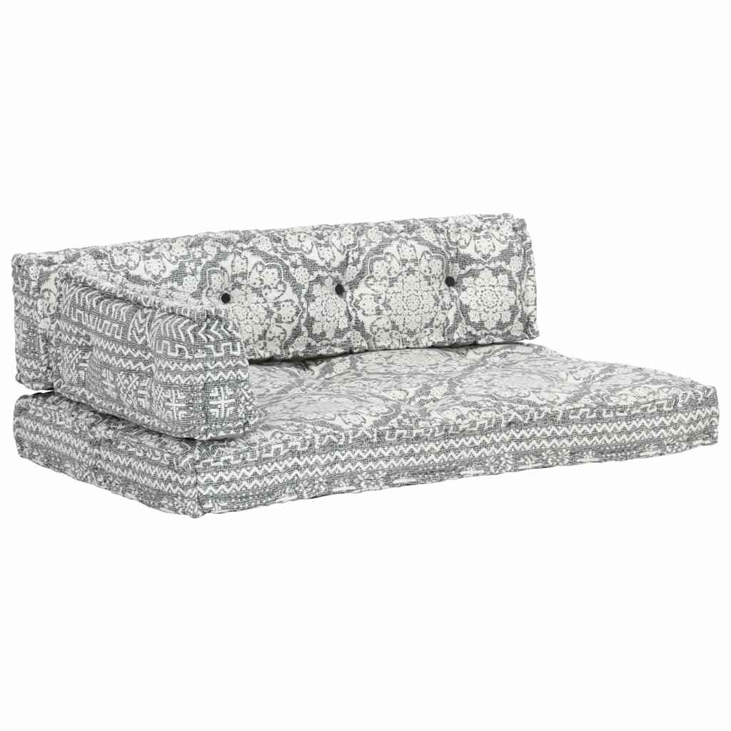 Vidaxl bankkussen pallet stof patchwork lichtgrijs