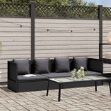 Vidaxl tuinbed met kussens poly rattan zwart