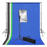 Vidaxl Photo Studio Set med bakgrund och softbox -lampa