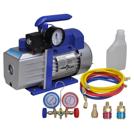 VIDAXL Vakuumpumpe 1 Stufe mit 2-facher Manometern Set