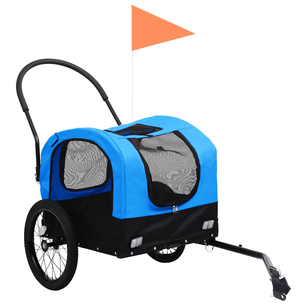 Vidaxl Voice Trailer an Hond Auto 2-an-1 blo a schwaarz