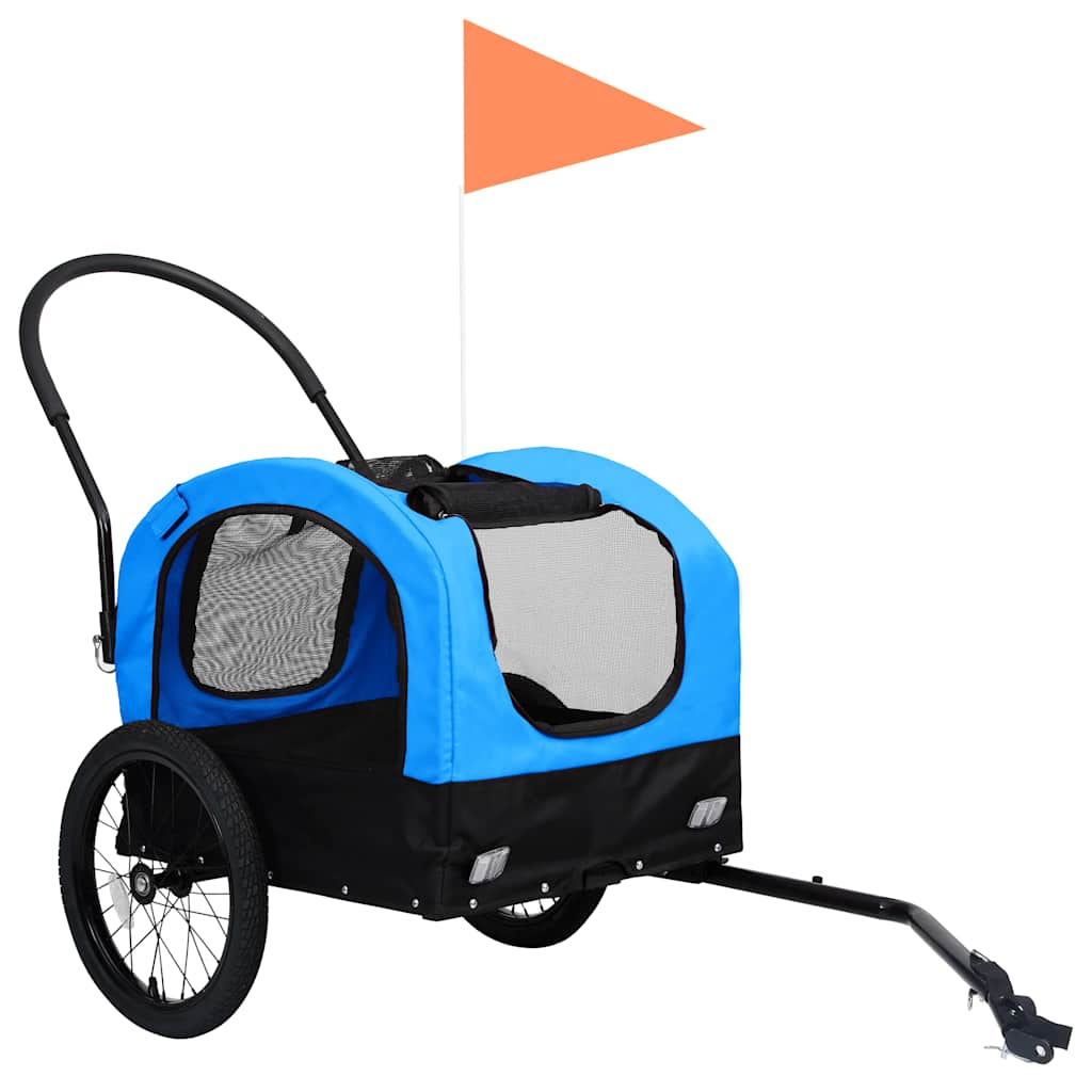 Vidaxl-Fahrradanhänger und Hundewagen 2-in-1 blau und schwarz