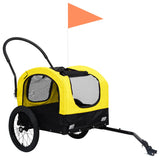 Vidaxl Bicycle Trailer et voiture de chien 2-en-1 jaune et noir