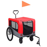 Vidaxl bicycle trailer and dog car 2-in-1 red and gray