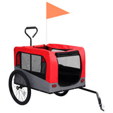 Vidaxl bicycle trailer and dog car 2-in-1 red and gray