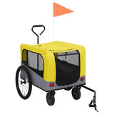 Vidaxl bicycle trailer and dog car 2-in-1 yellow and gray