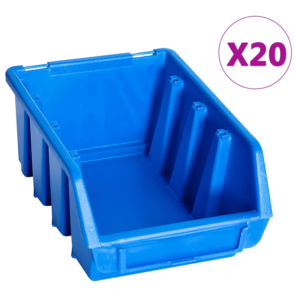 Vidaxl Stapelbakken 20 St Plastikblau