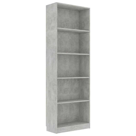 Vidaxl boekenkast met 5 schappen 60x24x175 cm bewerkt hout betongrijs