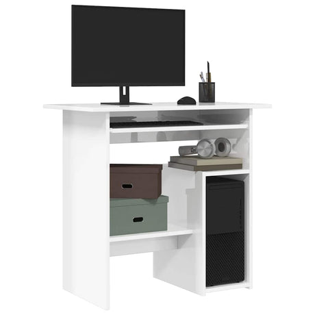 Vidaxl bureau 80x45x74 cm bewerkt hout hoogglans wit