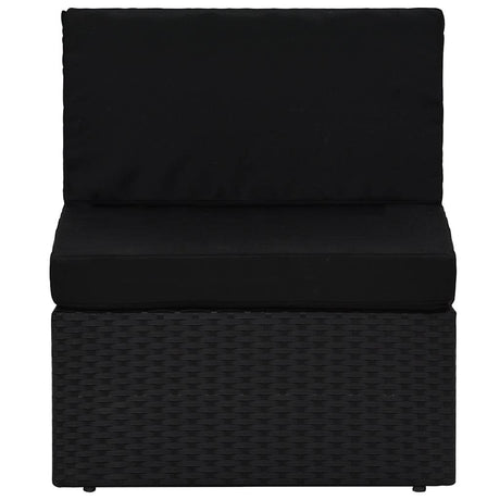 Vidaxl middenbank sectioneel poly rattan zwart