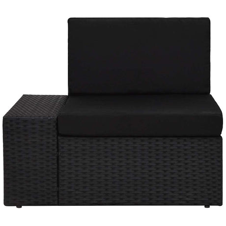 Vidaxl hoekbank met rechterarmleuning sectioneel poly rattan zwart