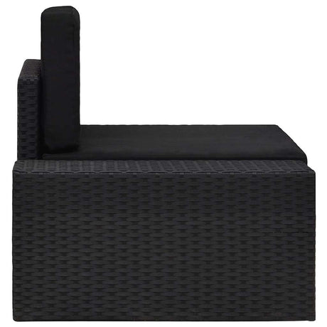Vidaxl hoekbank met rechterarmleuning sectioneel poly rattan zwart