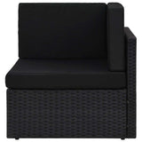 Vidaxl hoekbank sectioneel poly rattan zwart